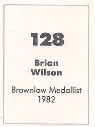 1990 Select AFL Stickers #128 Brian Wilson Back